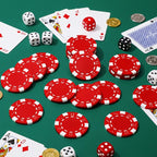100 Pcs 11.5 Gram Poker Chips ABS Monte Carlo, 40 mm Bingo Chips Tokens Markers Blank Counting Bulk for Blackjack, and Card Night Poker Games