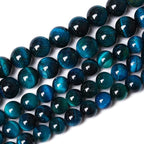 4mm 90pcs Blue Tiger Eye Gemstone Loose Beads Natural Round Stone Beads for Jewelry Making 1 Strand 15" (Blue Tiger Eye, 4mm)