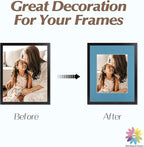 Mat Board Center, Pack of 10, 11x14 for 8x10 Dynamic Blue Color Mats - Acid Free, 4-ply Thickness, White Core - for Pictures, Photos, Framing