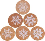 DECORA 6 Pieces Snowflake Floral Wooden Rubber Stamps for Card Making Scrapbooking and Crafts