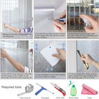 HIDBEA 3D Window Privacy Film - Rainbow Decorative Clings, Heat Control Vinyl Glass Tint, Mosaic Patterns - 17.5 x 78.7 Inches