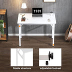 Need Folding Computer Desk - 31.5 Inch Foldable Office Writing Work Study Kids Student Teacher Home Bedroom Table, White