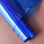 HYANG Blue Transparent PVC Super Clear Holographic Vinyl Faux Leather Sheets 1 Roll 12" x 47" (30cm x 120cm) for DIY Bows Earrings Bags DIY Crafts Making