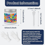 400g White Crystal Mosaic Grout, Handmade Grouting Filling Gaps Mosaic Tile Grout, Perfect Choice for DIY Craft Projects Mosaics