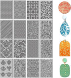 CHGCRAFT 16 Sheets Artistic Flowers Clay Texture Mat Geometric Pattern Polymer Clay Texture Sheets DIY Tools for Pottery Earring Jewelry Making Stamp Engraving Machines, 4x2.6inch