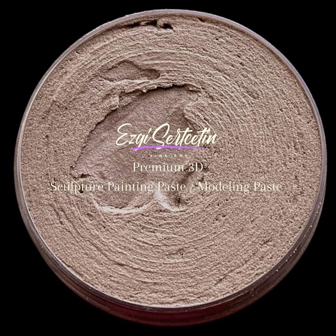 3D Sculpture Painting Paste|Texture Paste|Decorative Plaster|Ready to Use|Unique Metallic Pearl and Neon Colors|Ideal for Artwork|Stencil|Flowers|Texture and Art Relief|6 oz (Cappuccino)