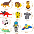 130Pcs Animal Erasers Kids Desk Pets Pencil Erasers 3D Puzzle Bulk Mini Animal Food Eraser Toys Fun Cute Eraser for Classroom Rewards, Game Prizes, Treasure Box, Easter Egg Fillers