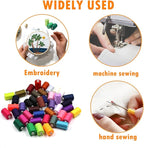 Simthread All Purpose Sewing Thread, 10 Spool Assorted Color 1000 Yards Each Bobbin Polyester Thread for Sewing, Handy Polyester Sewing Threads for Sewing Machine - (Basic Color Series)