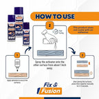 FIX & FUSION Activator Spray (6.76 Fl Oz), Instant Cure Accelerator for Cyanoacrylate (CA) Super Glue for Wood, Plastic, Rubber, Granite, and DIY & Professional, Accelerates Bonding Strength, (1 Pack)