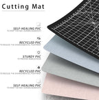 DIYSELF Cutting Mat 9in12in, Self Healing A4 for Crafts, Sewing, Fabric, Double Sided, Desktop, Rotating for Quilting