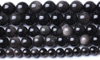 45pcs 8mm AAA Natural Obsidian Stone Beads Gemstone Round Loose Beads for Jewelry Making DIY Bracelet (Sliver Color Obsidian Stone, 8mm)