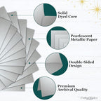 Cardstock Warehouse Stardream Silver Cardstock Paper - 25 Sheets, 8.5 x 11" – 105 lb / 284 GSM Premium Metallic Silver Card Stock for High-end Printing, Card Making, Die-cutting & DIY Projects