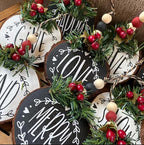 Christmas Stencils for Painting on Wood Slice,3" Small Christmas Stencils for Crafts Reuable Xmas Holiday Stencil for Tiered Tray Wood Sign Decor
