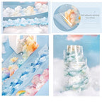 PET Tape Set for Journaling,6 Rolls Cloud Theme Washi Tape Stickers for Scrapbook Supplies,Notebook,Photo Album,Junk Journal,DIY Crafts(Fig. High in The Clouds)