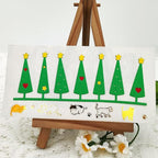 Mvchifay Cutting Dies Happy Birthday Metal Stencils Scrapbooking Tool DIY Emboss Paper Card Making (Christmas Trees-12.4x4.8cm)