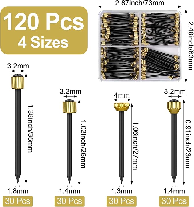 120PCS Nails for Hanging Pictures, 4 Sizes Picture Hanging Nails for Wall Decoration Hanging Frame Kit Mirror Hanging Hardware Tool Hangers for Claw Drywall Nails (Small Medium Large Nails)
