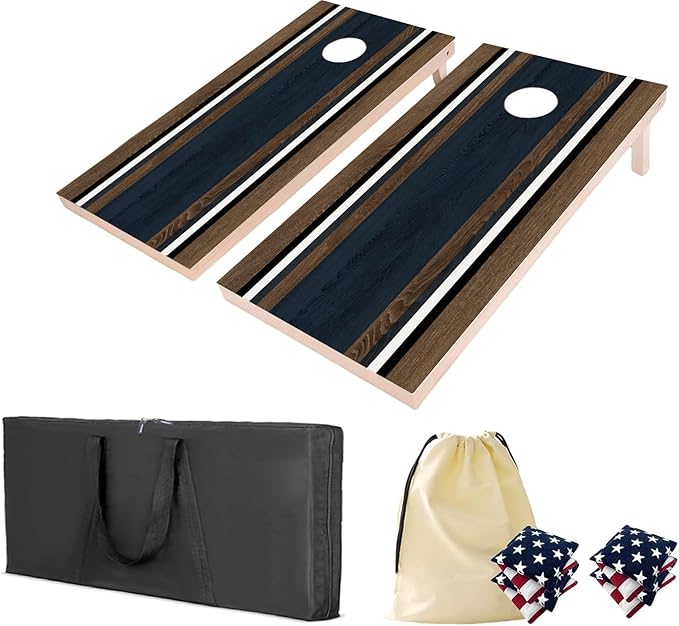 4×2FT Cornhole Board Set,Wooden Corn Hole Games for Adults Bean Bag Toss Game Set, with Corn Hole Bags Set 8,2 Cornhole Boards and a Carrying Case for Wedding/Party/Outdoor/Hiking/Yard