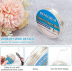 BENECREAT 32.81 Feet 24 Gauge Silver Square Copper Wire, Craft Copper Wire Tarnish Resistant Jewelry Material for Jewelry Making