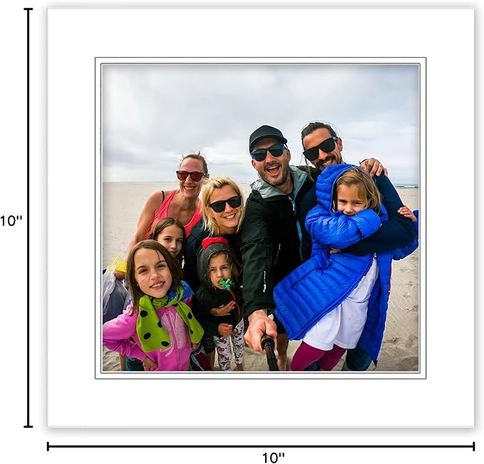 16x16 Mat for 8x8 Photo - Precut White on White Double Mat Picture Matboard for Frames Measuring 16 x 16 Inches - Bevel Cut Matte to Display Art Measuring 8 x 8 Inches - Acid Free ONE MAT