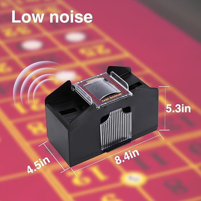 ITOME Automatic Card Shuffler, 2/4/6 Decks Electric Heavy Duty Card Shuffler for Cards Rechargeable and Battery Operated Perfect for Poker, UNO and Card Games