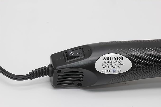 Mini Heat Gun, 300W Dual Temperature Hot Air Gun (110V) with 6.6ft Long Cable & Reflector Nozzle - Ideal for Epoxy Resin Crafts, Shrink Wrapping, Embossing & Vinyl Wrap (‎MF300 Constant Temperature)
