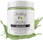 Chalky Chicks All-in-One Chalk Paint for Furniture or Cabinet - 8 Fl Oz - Matte Finish Lily Pad (Green) for Metal, Wood Furniture Paint - No Sanding All-in-One for Home Decor & Crafts, USA Made