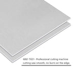 2Pack 6061 T651 Aluminum Sheet Metal 8 x 16 x 1/16 (0.06”) Inch Flat Plain Aluminum Plate Covered with Protective Film, Heat Treatable Rectangle 1.5mm Aluminum Metal Plate for Crafting, Industrial