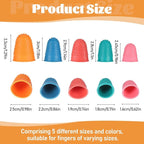 10 Pcs Thumb Thimble for Sewing, 5 Sizes Rubber Finger Thimbles, Reusable Finger Tips Protection for Quilting, Paperwork, Counting, Cutting, Knitting, Crafts