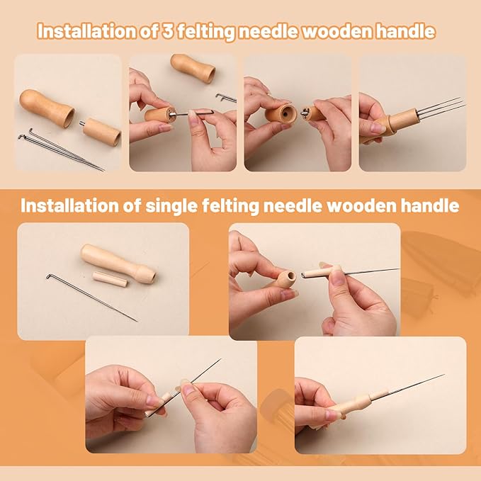 82PCS Needle Felting Tools, Needle Felting Needles, 4 Sizes Felting Needles with Needle Bottle Felting Tool Holders, Complete Needle Felting Supplies for Beginner Professional