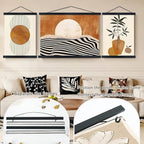 Artmag Magnetic Poster Hanger Frame, 37x45 37x40 37x25 Light Wood Wooden Magnet Canvas Artwork Print Poster Hangers Frames Hanging Kit (Black, 37")