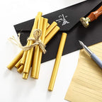 Nuanchu 15 Pcs Glue Gun Sealing Wax Sticks Retro Vintage Wax Sticks for Seal Stamp and Letter for Wedding Invitations Card Envelope Christmas Holiday Gift Ideas(Gold)