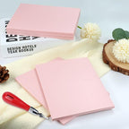 6 Pack 8"x6" Pale Pink Rubber Stamp Carving Blocks Rubber Carved Brick Soft Rubber Linoleum Block for Craft Project