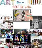 Light Box Drawing Pad A3, Tracing Board with Type-C Charge Cable and Brightness Adjustable for Artists, AnimationDrawing, Sketching, Animation, X-ray Viewing (A3-S)