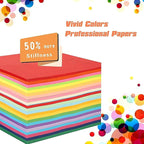 160 Sheets Origami Paper Double Sided for Arts & Crafts 20 Vivid Colors - 6 x 6 Inch Square Easy Fold Paper for Beginner