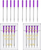 YICBOR Sewing Machine Needles, Universal Regular Point Flat Shank Sewing Needles HAX1 130/705H Compatible with Singer, Brother, Janome, Pfaff and Other Brand Sewing Machine (Purple Size 14-2pack)