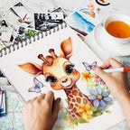 OSIMIG 5 Pack Sketch Book 8.5" x 11" Set, Top Spiral Bound Sketch Pad 150 Sheet Total (68lb/100gsm), Drawing Paper Pad, Sketch Book for Kids, Artist, Adult Art Supplies