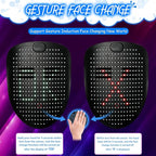 Led Mask with Gesture Sensing, Light up Face Transforming Mask for Halloween Xmas Costume Party