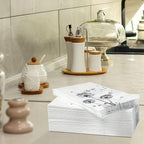 200 Sheets Dandelion Guest Towels Disposable for Bathroom Disposable Paper Napkins for Dinner Party Kitchen Floral Paper Hand Towels for Guest Party Supplies (4.3 x 7.9 Inch)