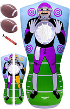 Inflatable Football Target - Double-Sided Toss Training Game with Mini Footballs - Fun Kids Throwing Football Games for Indoors, Outdoors, Birthdays, Camping, Beach - 65 Inch