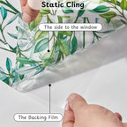 NINETREX Stained Glass Window Film 3D Decorative Cling, Sun Blocking Static Cling Removable Film for Glass Door, Home Decor Window Cover Non-Adhesive 23.6 x 78.7 inches, Leaf