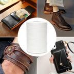 Waxed Thread,852Yards 150D 0.8mm Flat Polyester Wax Thread for Hand Sewing Leather Craft DIY Projects Shoes Repair Book Binding(Yellow Brown)