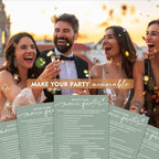 Bridal Shower Games Cards, Match These Movie Quotes, 25 Game Cards with 1 Answer Card, Engagement Party Wedding Games for Guests, Minimalist Green Wedding Party Supplies - C09
