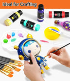 40 PCS Classic & Glow in the Dark Acrylic Paint Set with 12 Brushes, 2 Knives & Palette, 24 Colors Art Craft Paint for Beginners, Halloween Pumpkin Canvas Ceramic Rock Painting Kit