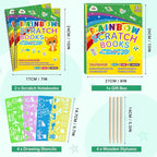 ZMLM Scratch Paper Art Craft: 2 Pack Rainbow Scratch Set for 3 4 5 6 7 8 9 10 Years Old Girls Boys Students Drawing Coloring Black Magic Art Supplies Kits Gifts School Birthday Party Toys(Classic)