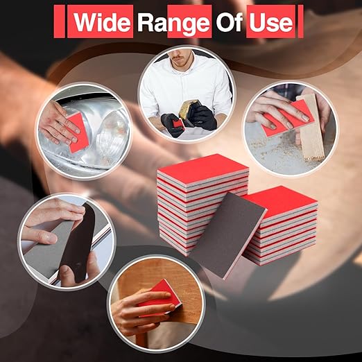 30-Pcs Sanding Sponge, 180-3000 Grit Washable & Reusable Sanding Blocks for Wood, Wet Dry Sandpaper Pads for Wood, Metal, Drywall, and Furniture Polishing, for Smooth Surface Finishing.