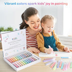 72Pcs Colored Dustless Washable Drawing Chalk Artists Set with 24 Holder - Non-Toxic Art & Drawing Supplies for Kids,Works on Glass/Paper/Wood/Tile (Avoid Rough Textures,Not For ROUGH Chalkboard Use)