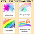 Gunsamg Fine Tip Acrylic Paint Markers – 100 Colors Acrylic Paint Pens for Rock, Glass, Wood, Stone, Ceramic, Fabric, Metal, Canvas – Permanent Waterproof No Bleed Paint Pens for Crafts & Art Supplies