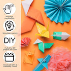 Square Origami Paper, 200 Sheets, 20 Colors Origami Kit for Kids Ages 8-12, Double Sided Colored Paper Folding Paper Origami Paper for Crafts(100 pcs of 6×6in & 100pcs of 8×8in)