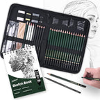 43 Pack Sketch Pencils for Drawing Charcoal Pencil Sketching Set with Sketchbook, Pencils, Charcoal, Graphite and More for Artists, Professionals or Beginners