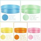 MEEDEE Pastel Rainbow Ribbon Assortment Satin Rainbow Colored Ribbon 3/8" X 50 Yards for Crafts, Gift Wrapping, Party Decoration, DIY Handmade Hair Bows
